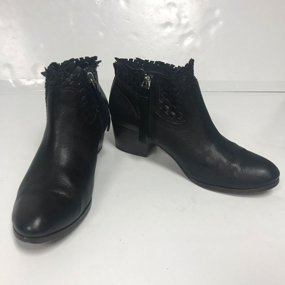 Coach Black Ankle Boots with Fringe Detail - Picture 1 of 11